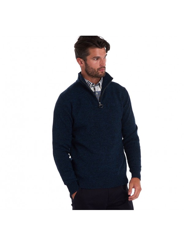 barbour essential lambswool half zip jumper navy