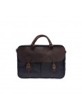 Barbour Wax Leather Briefcase In Navy - UBA0004NY91