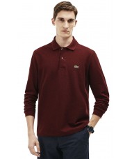 Lacoste classic fit long-sleeve polo in marl petit piqué - Red Basque Chine - L1313 00 SVN