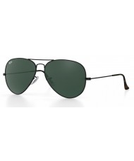 Ray-Ban Aviator - Green Classic G-15 Lenses & Black Frame - RB3689 9147/31 5814