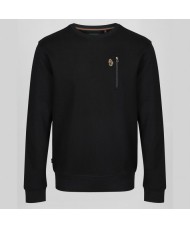 Luke Paris 2 Crew Neck Sweatshirt In Jet Black ZM450350 