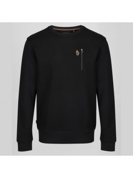 Luke Paris 2 Crew Neck Sweatshirt In Jet Black ZM450350 