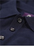 Luke Magnesium Long Sleeved Knitted Polo Shirt In Navy - ZM450616