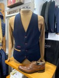 Marc Darcy JD4 Navy Contrast Trim Waistcoat 