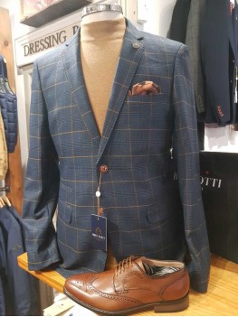 Marc Darcy "Jenson"  Marine Navy Blue Check Blazer