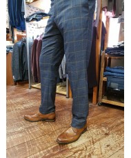 Marc Darcy 'Jenson' - Navy & Tan Check Trousers