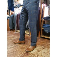 Marc Darcy 'Jenson' - Navy & Tan Check Trousers