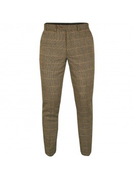 Marc Darcy 'Ted' - Tan Tweed Check Trousers