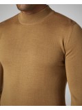 Remus Uomo Slim Fit Merino Wool-Blend Turtle Neck Sweater In Camel 3_53889_45