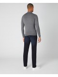 Remus Uomo Slim Fit Merino Wool-Blend Long Sleeve Knitted Polo In Grey